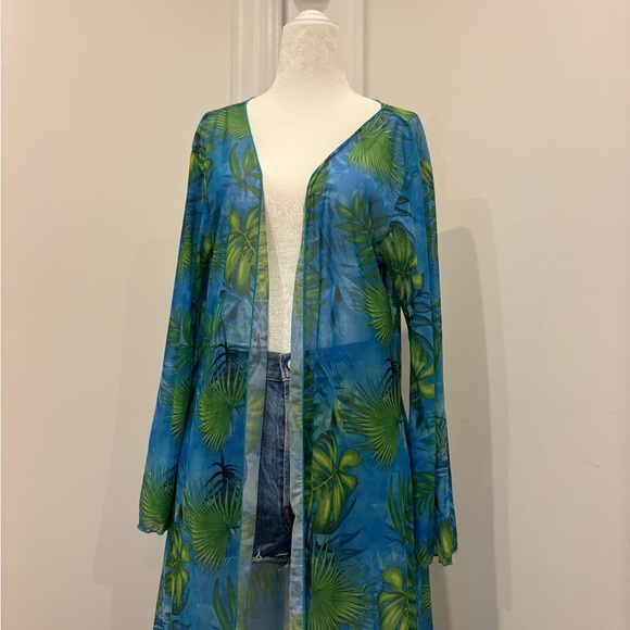 Oceanic Blue and Green Tie-Dye Swim Coverup - Picture 1 of 3